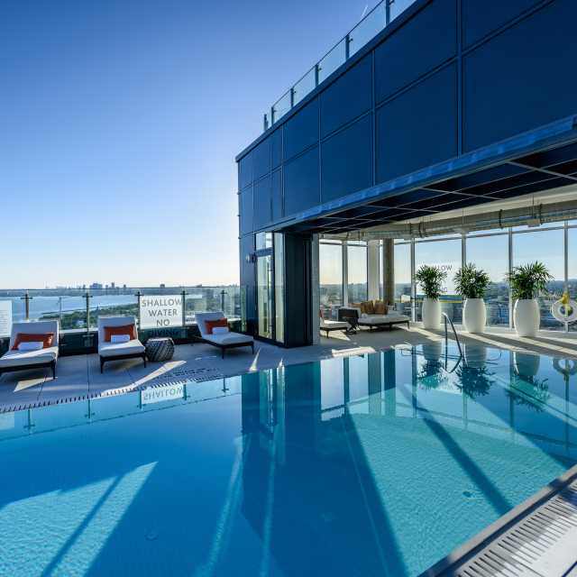 The rooftop pool at Hotel X
