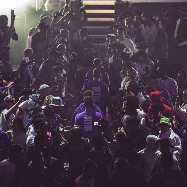Esports Tournament Competitors walking to the stage]