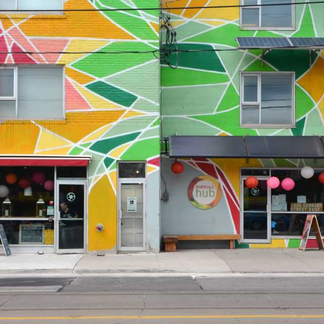 The colourful street art and shops of Toronto's Little India neighbourhood