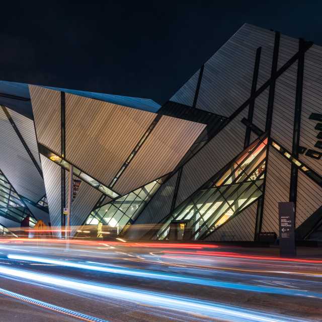 Royal Ontario Museum Nightime Exterior on Bloor St