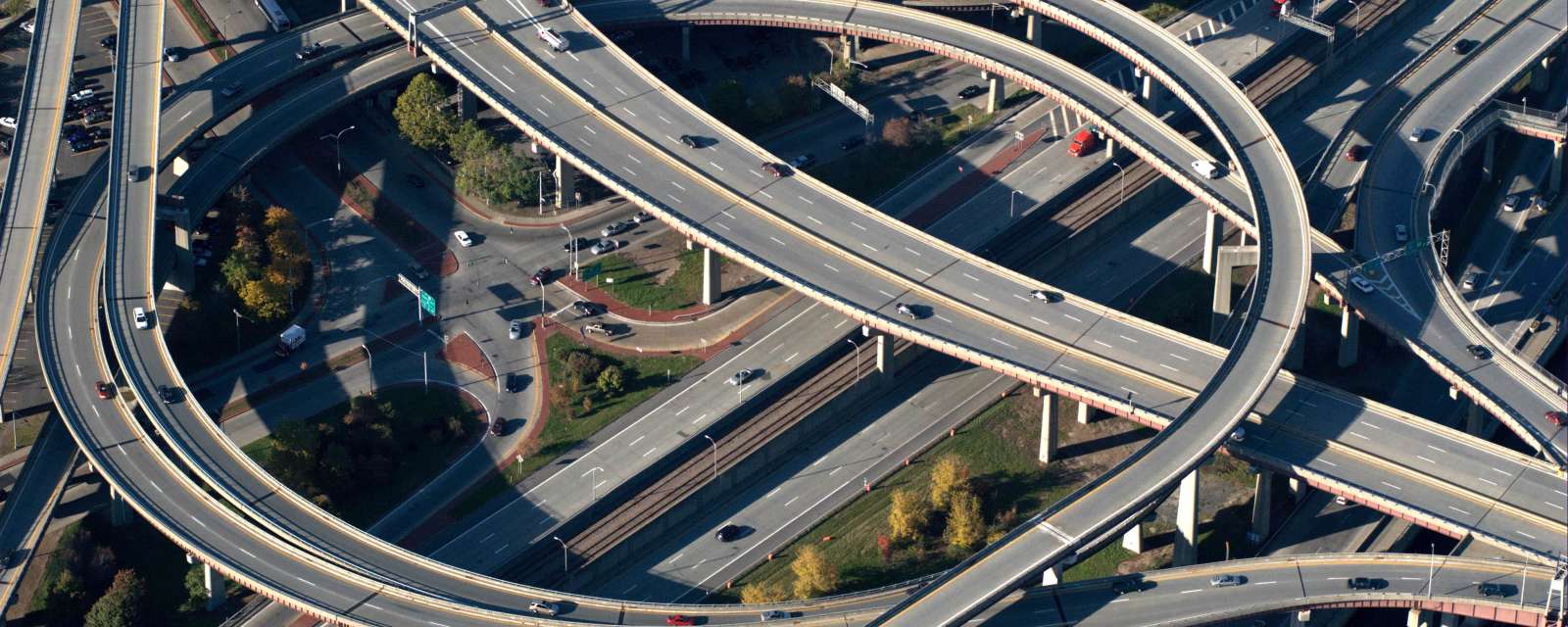 Aerial view of highway system
