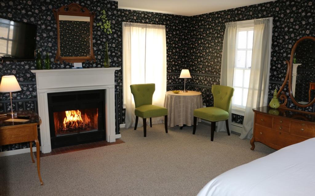 Merrill Magee Inn bedroom and fireplace