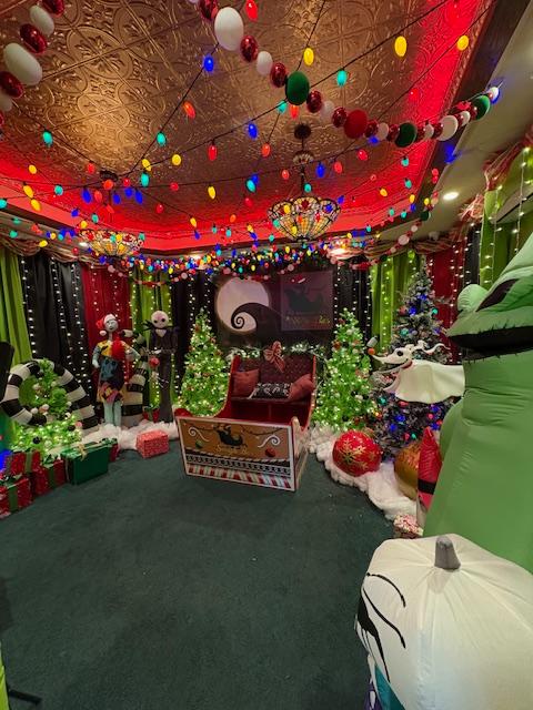 The Sleigh Bar at Klondike Kate's decorated for the holidays.