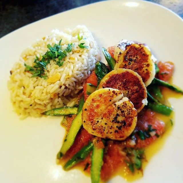 scallops and rice