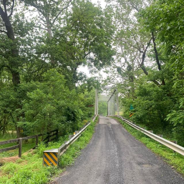 Taylorstown narrow bridge surrounded by trees