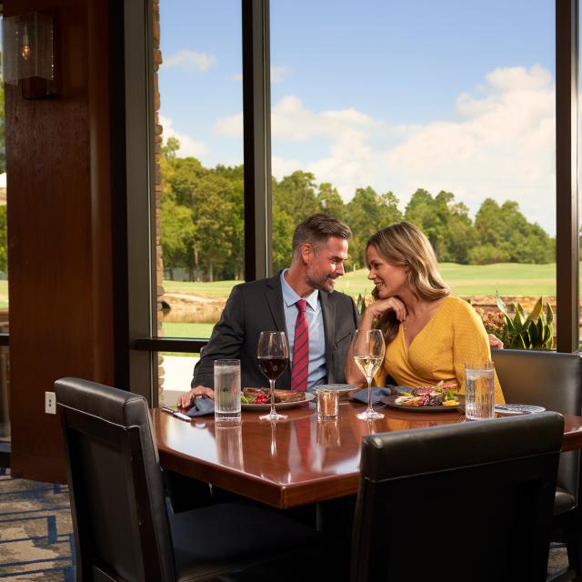 Couple Dining in The Woodlands