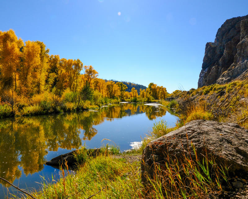 Fall on the Colorado River near Granby, Colorado