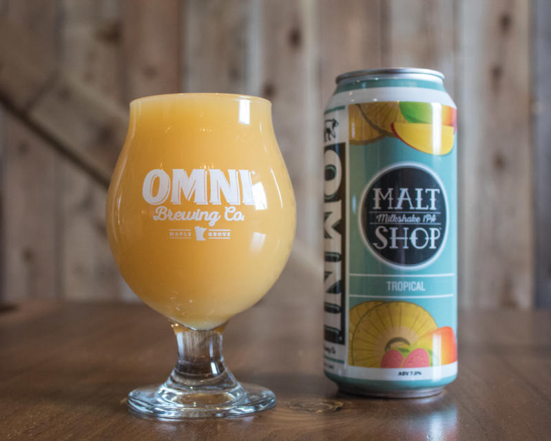 OMNI Milkshake IPA in can and pint glass