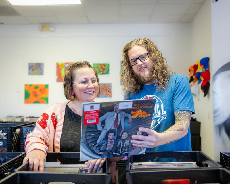 Sara & Jay Ramble on Rec looking at Records