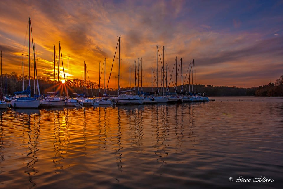 joe wheeler state park sunset at marina