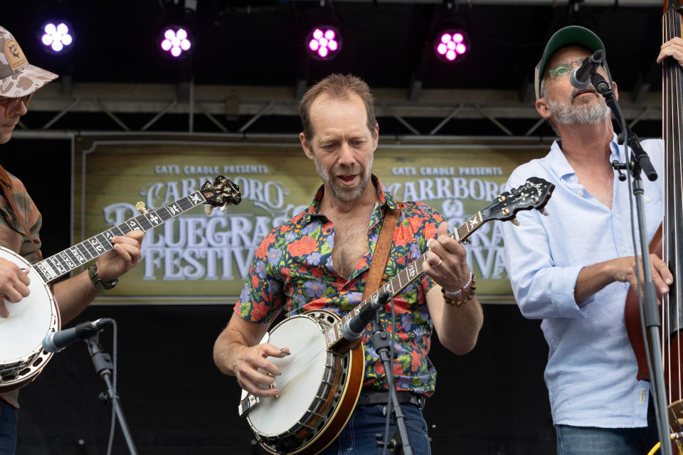 Graham Sharp and Friends playing instruments at Festival