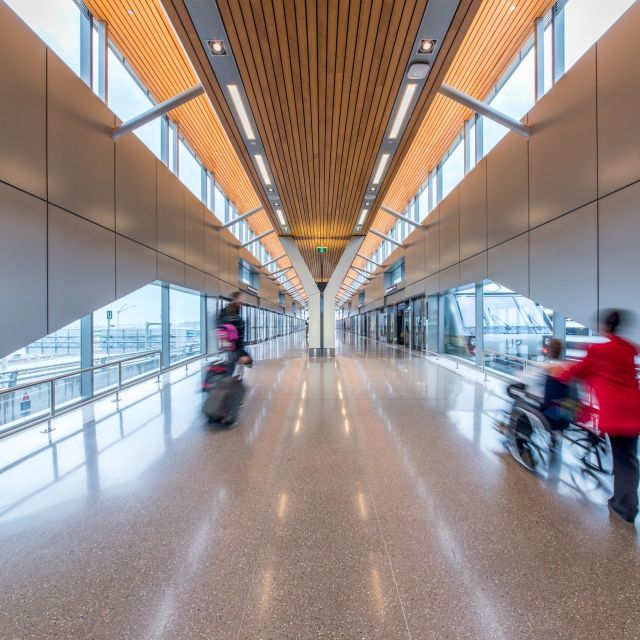 The train station at Pearson International Airport for the UP Express train