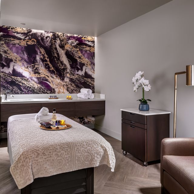 Mokara Spa massage room at the Omni King Edward