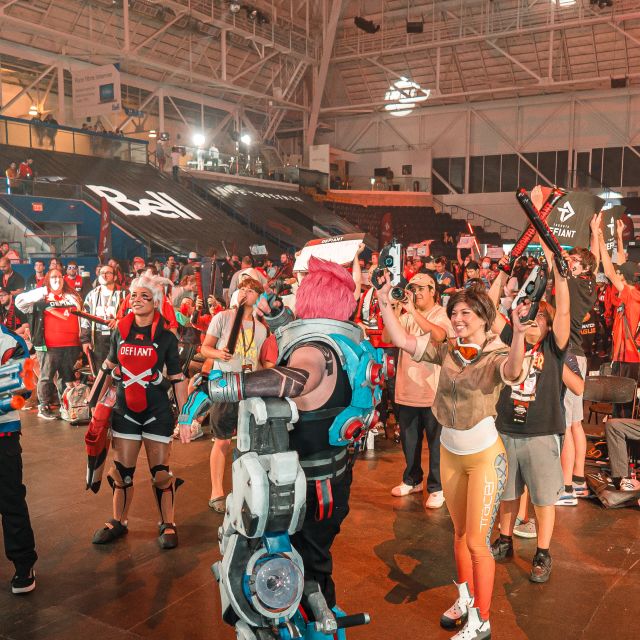 Excited fans cheer on players
