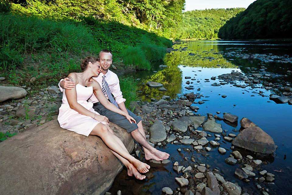 Couple by river
