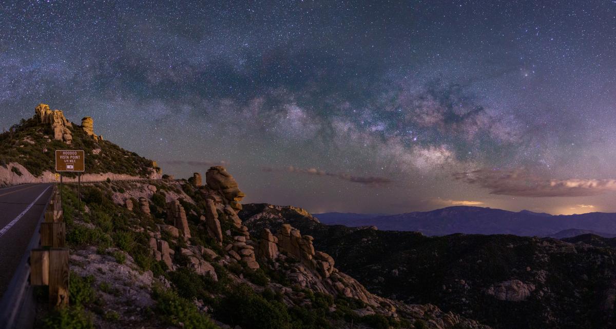 Mt. Lemmon at night with a dark sky full of stars