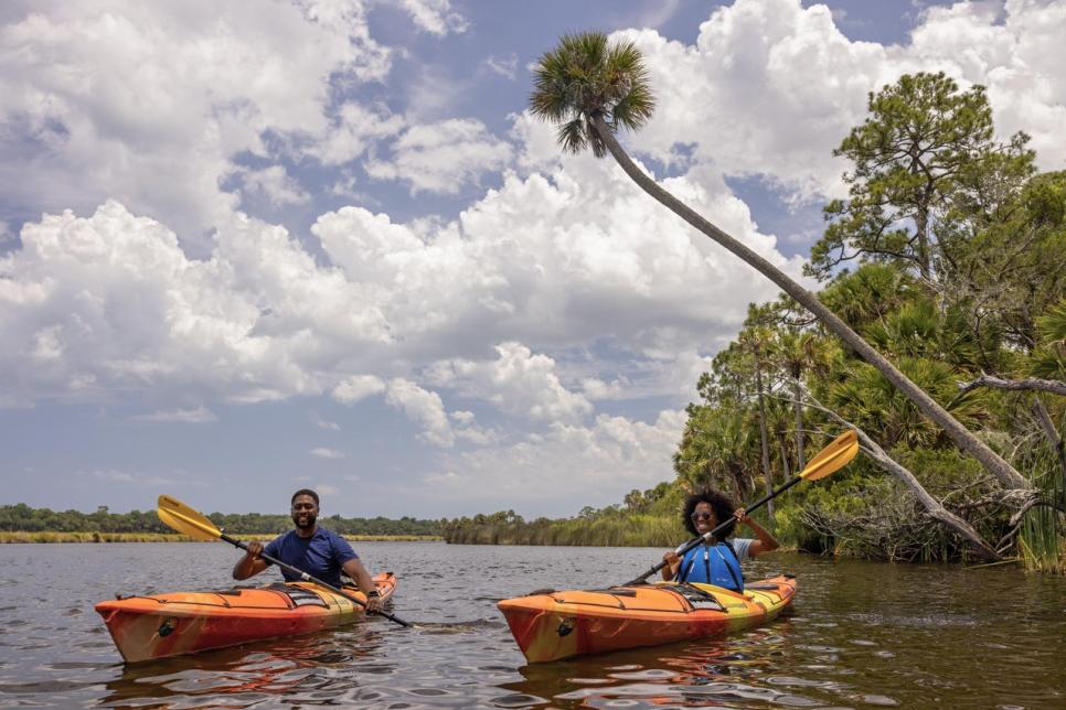 A couple kayaks at Bulow State Park.