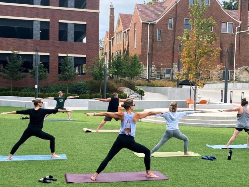 Yoga on the lawn