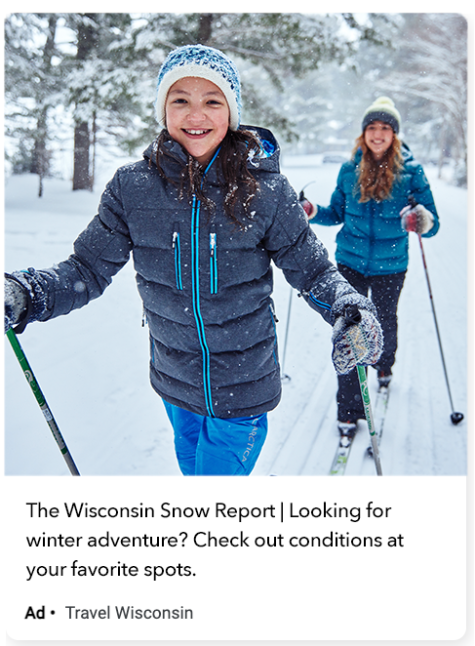 Wisconsin Snow Report Google Ad