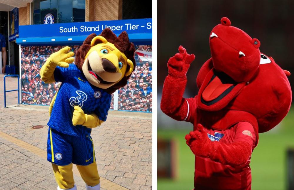 Chelsea and Wrexham Soccer Club Mascots