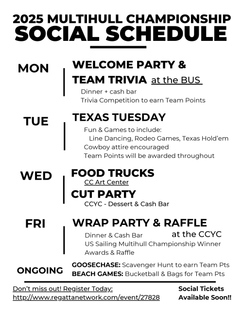 Multihull Social Schedule