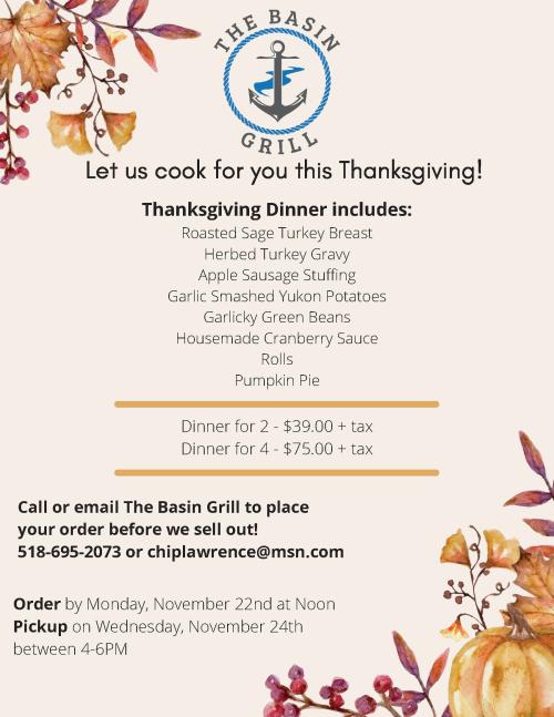 The Basin Grill Thanksgiving