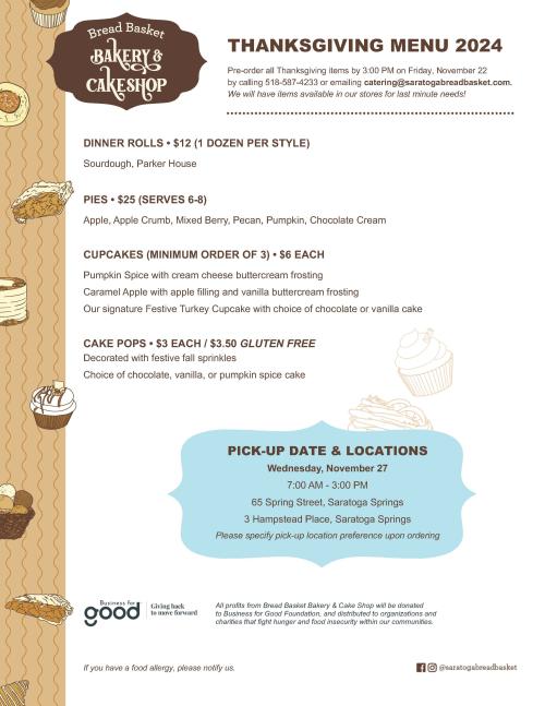 thanksgiving holiday menu