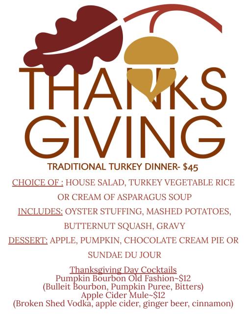thanksgiving menu