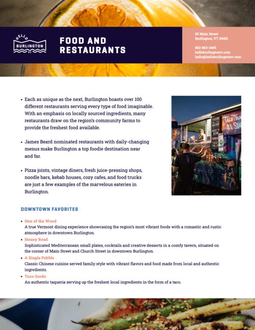 Food & Restaurants media sheet