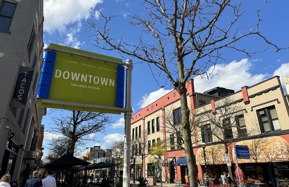Downtown Ann Arbor district signage