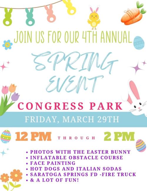 Springs/Easter event flyer, pastel colors