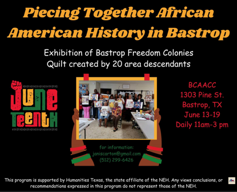 Bastrop Freedom Colonies Quilt Flier