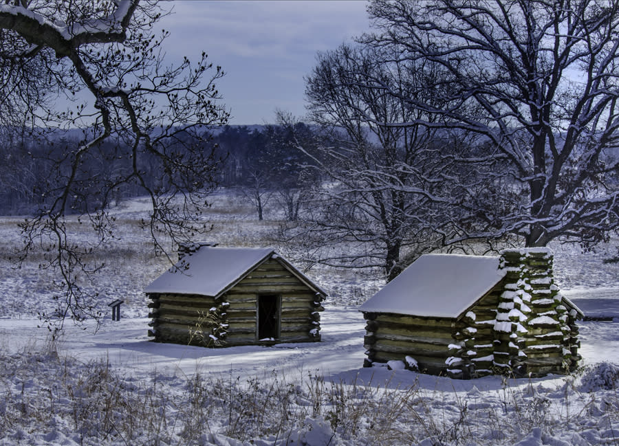Log Cabins In The Snow In Montgomery County 