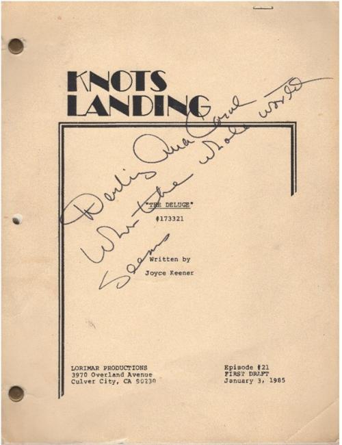 Ava Gardner's copy of a Knots Landing script