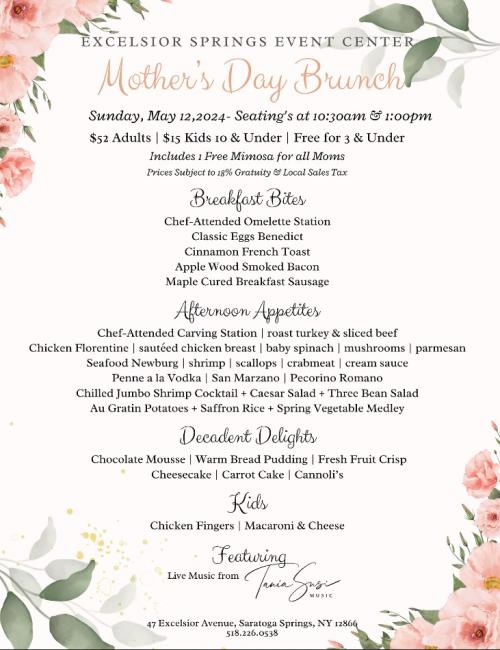 mothers day menu