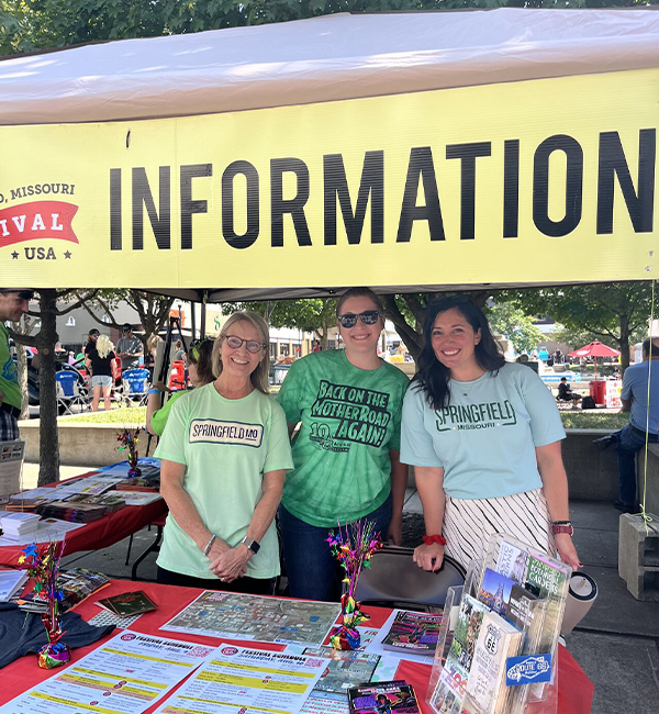 Volunteers at the Birthplace of Route 66 info booth