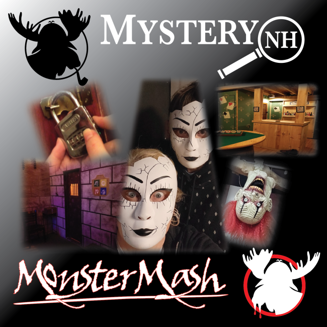 Mystery, NH Escape Room - Monster Mash Promo Image (Spooky Halloween Collage)