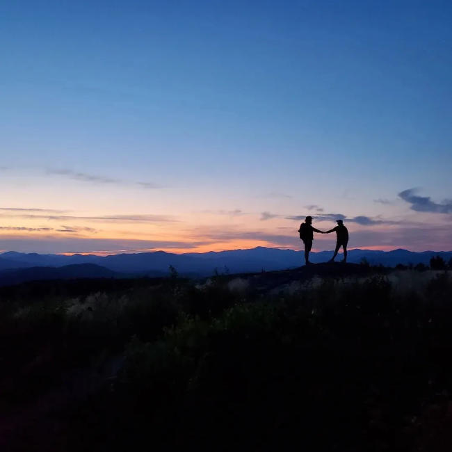 Hikers at Sunset