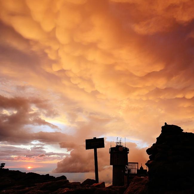 Mount Washington Auto Road - Sunset with Observatory in Foreground