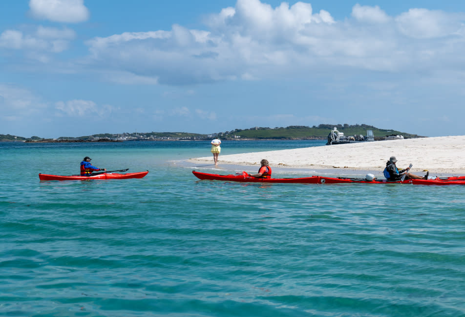 People kayaking on St. Martin's
