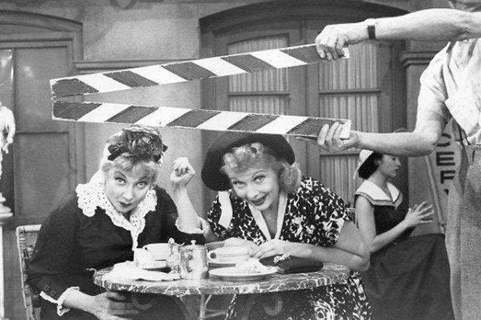Lucille Ball and Ann Sothern on set Lucille Ball and Ann Sothern on set