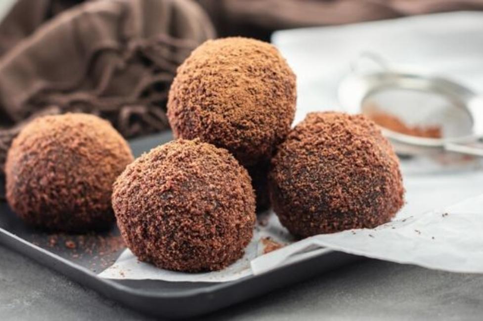 chocolate truffles chocolate truffles on a tray