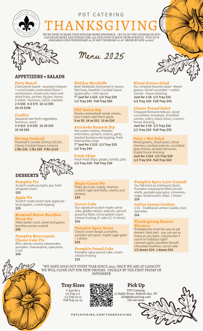 Thanksgiving menu