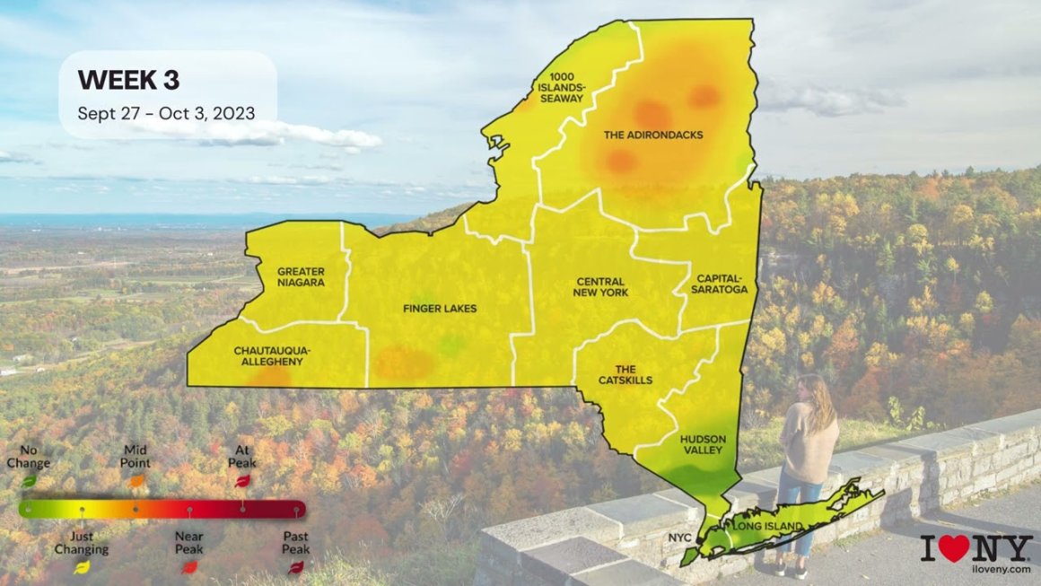 New Hampshire foliage map: Peak foliage to fill most of the state - YouTube