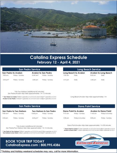 Catalina Express Schedule