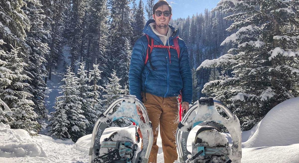 Snowshoe gear out on the trail in the black hills