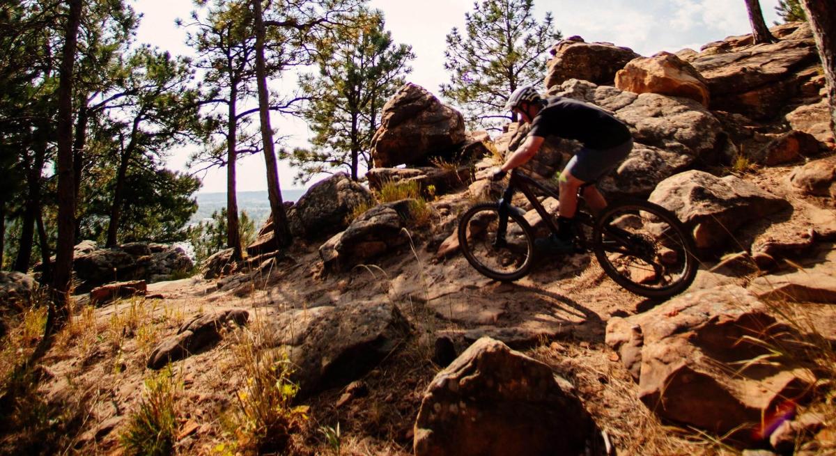 Mountain Biker at Hanson-Larsen Trails in Rapid City