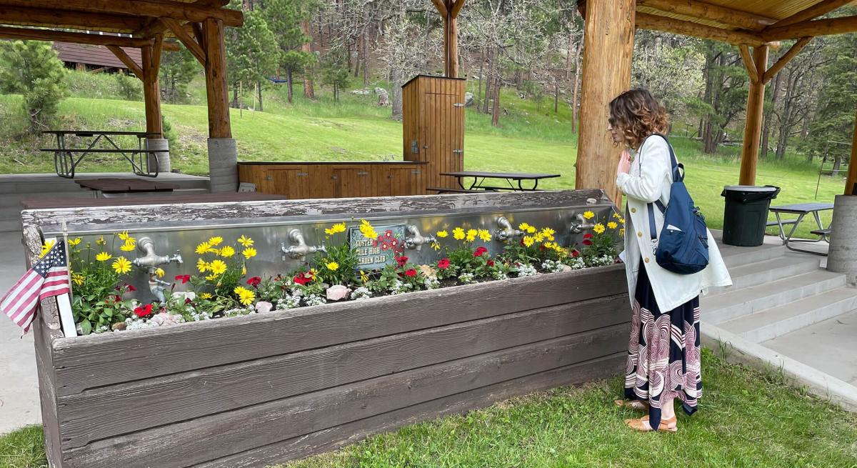 Flower beds in the picnic area of the Black Hills Playhouse in Custer State Park