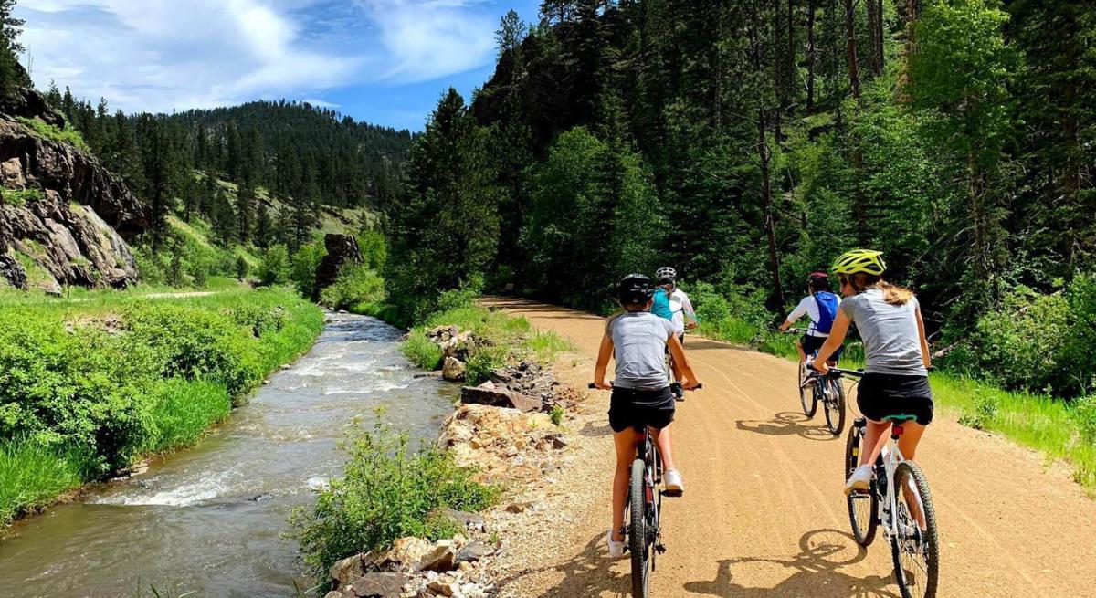 bike tour on the mickelson trail in the black hills of south dakota