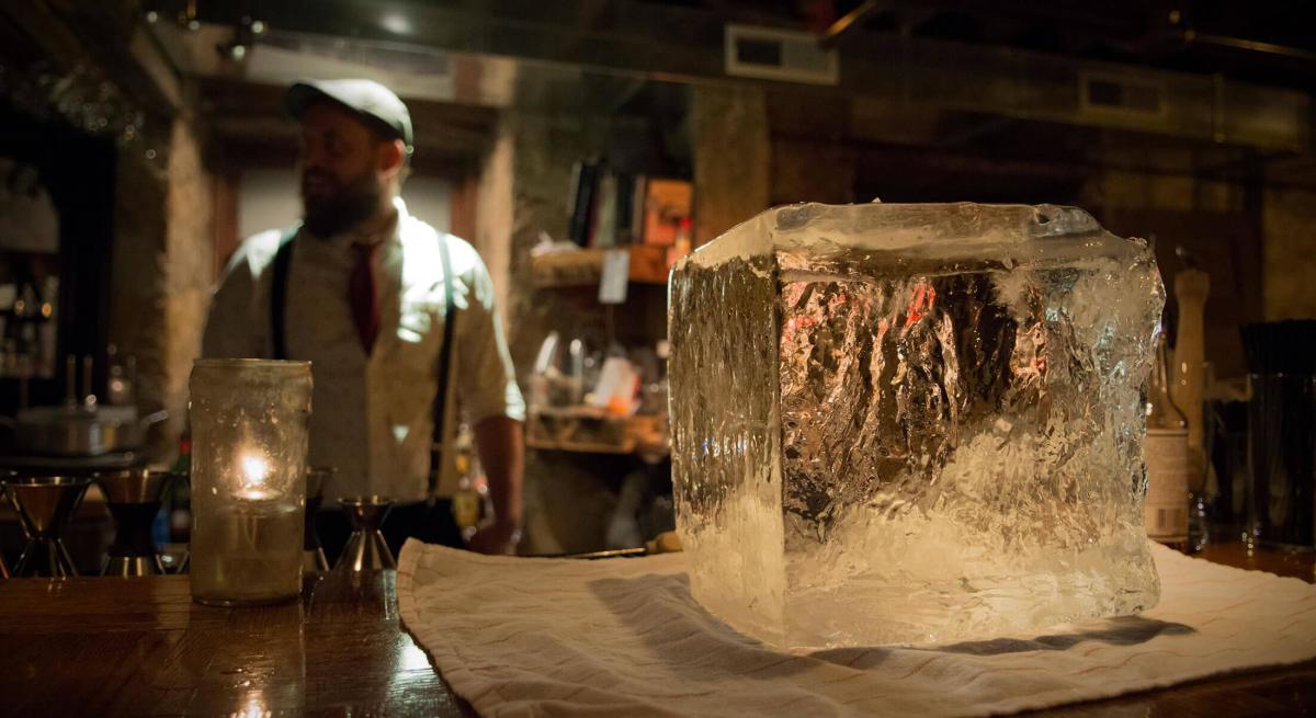 Ice Block for drinks at Blind Lion Speakeasy in Rapid City, SD